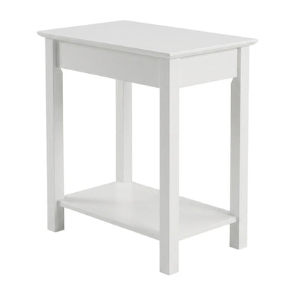 White Narrow End Table for Lounge and Living Spaces