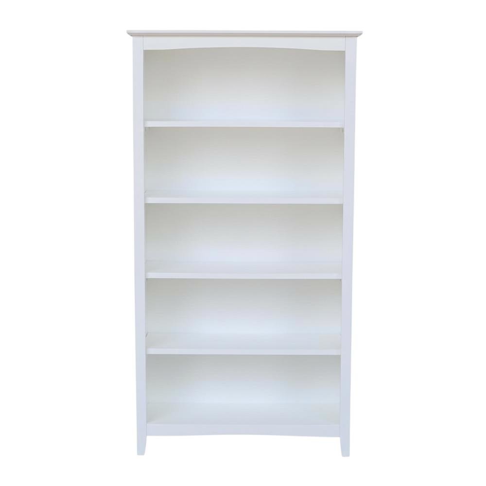White Shaker Bookcase with Classic Design and Spacious Shelving