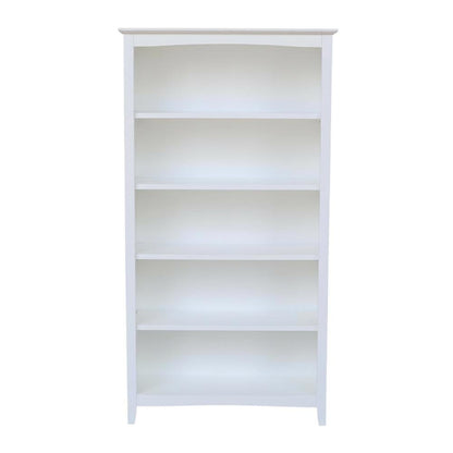 White Shaker Bookcase with Classic Design and Spacious Shelving