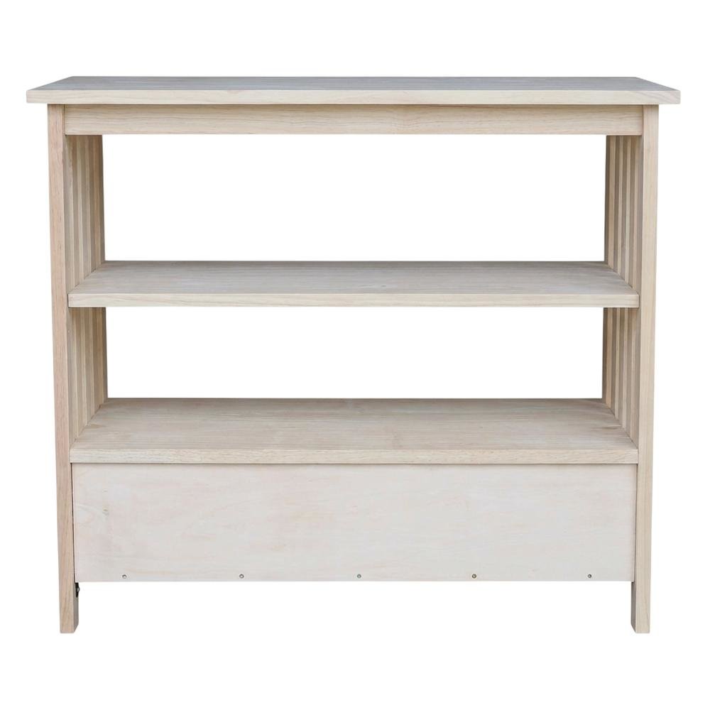 Unfinished Mission TV Stand in Natural Finish for Modern Living Room