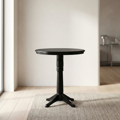 Black 36-Inch Round Pedestal Table with Sturdy Design and Elegant Finish