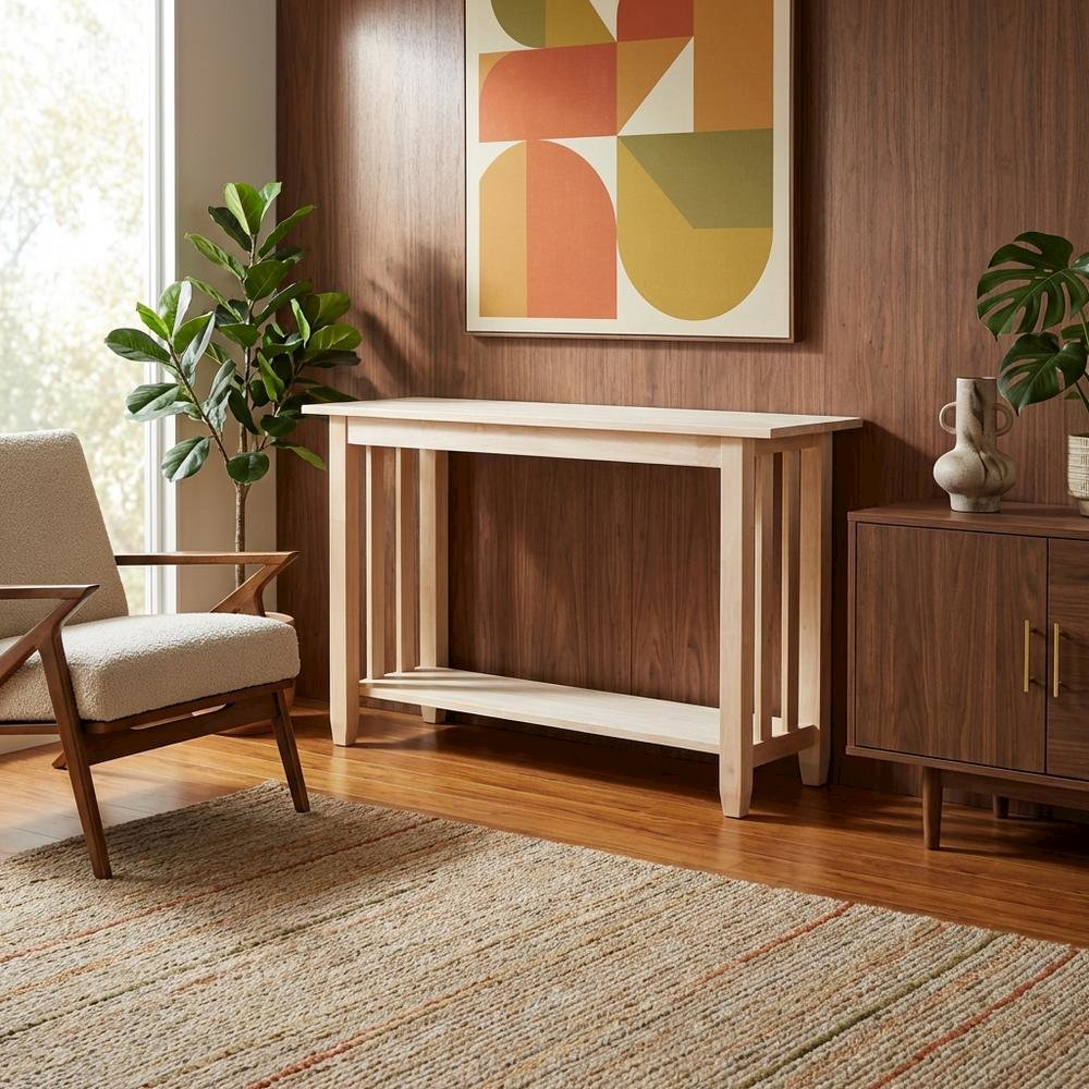 Unfinished Console or Sofa Table with Versatile Design for Living Room