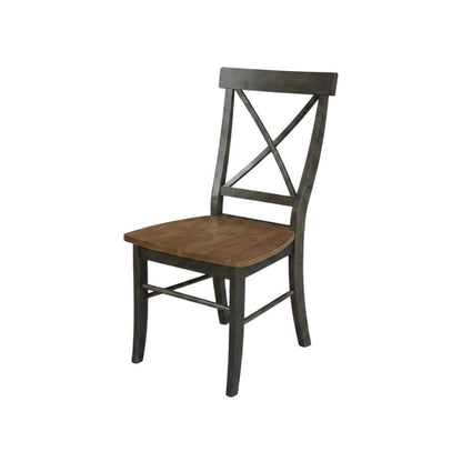 Hardwood X-Back Dining Chairs with Solid Wood Seat for Dining Room, Set of 2