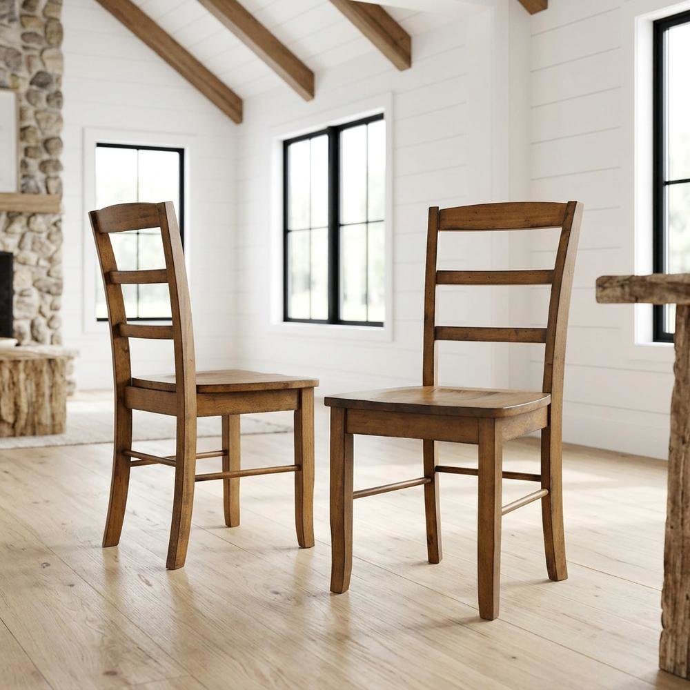 Hardwood Ladderback Dining Chairs, Wooden Kitchen and Dining Room Chairs