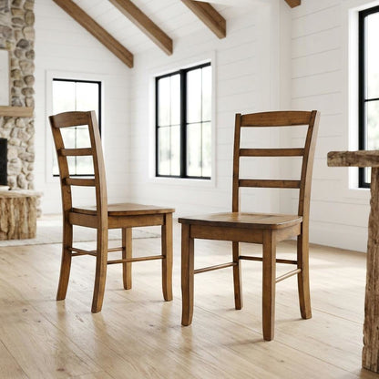 Hardwood Ladderback Dining Chairs, Wooden Kitchen and Dining Room Chairs