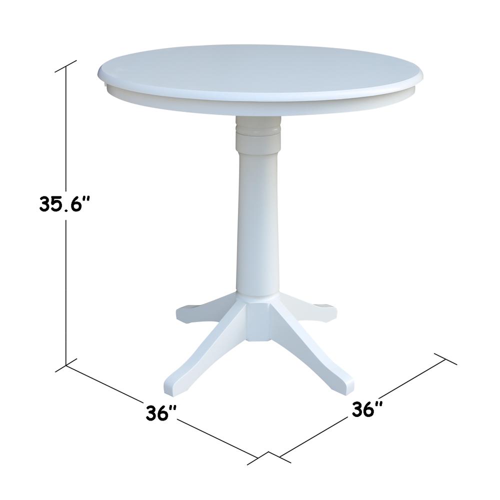 36" Round Top Pedestal Table - 34.9"H