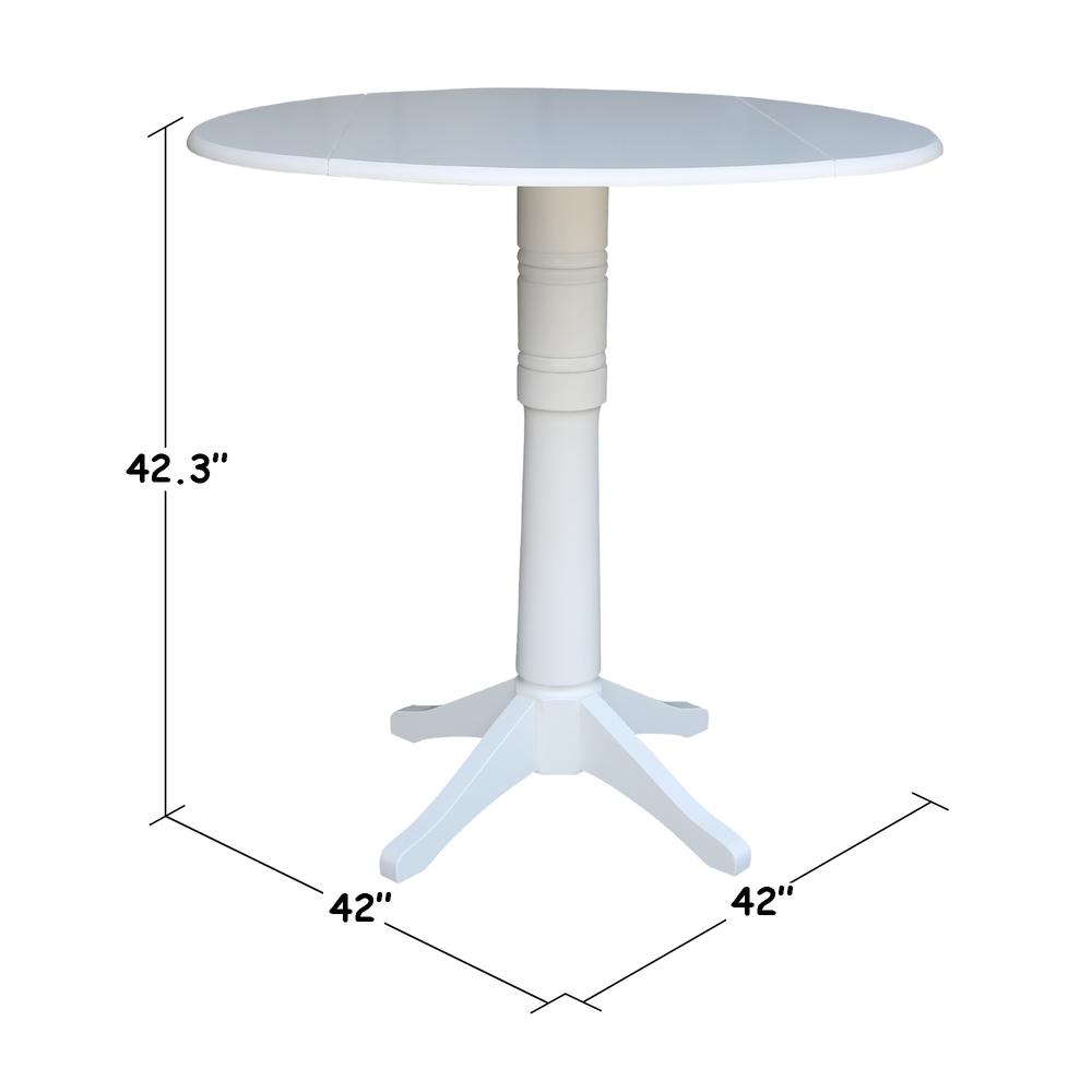 42 In Round dual drop Leaf Pedestal Table - 42.3 "H