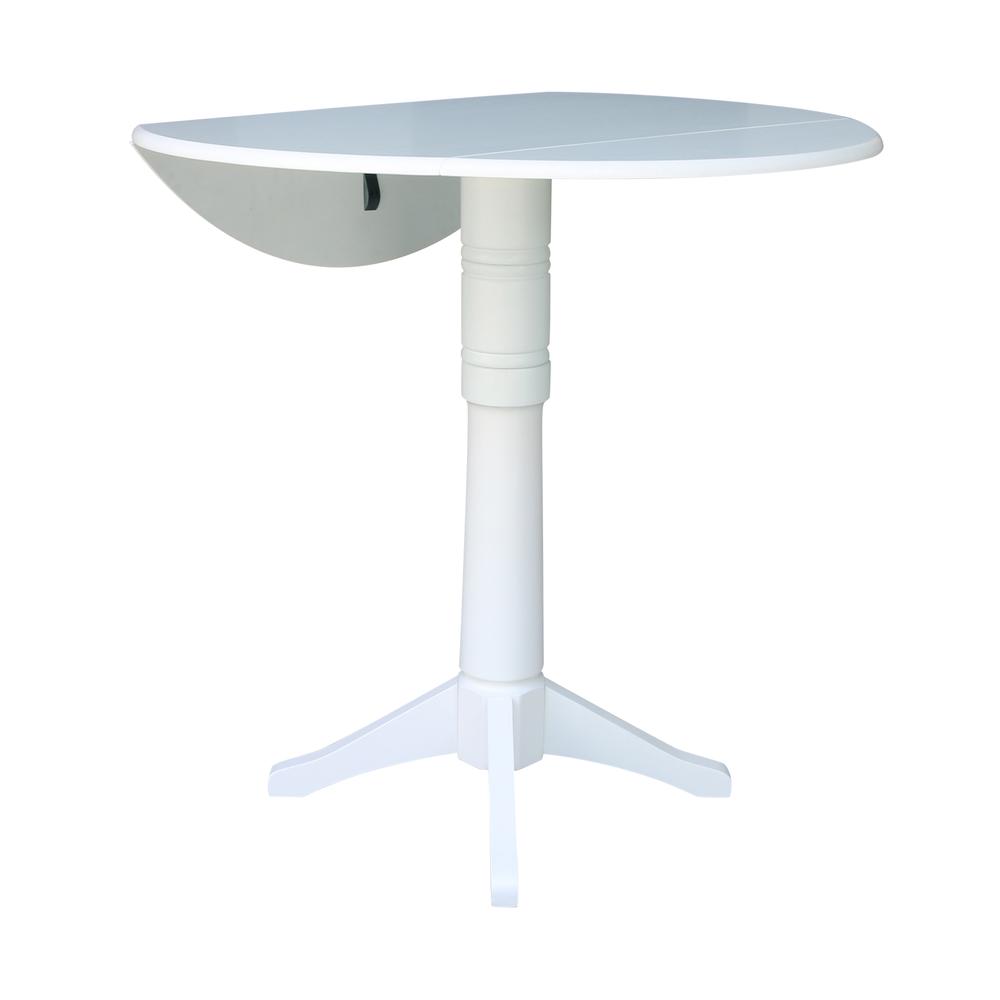 42 In Round dual drop Leaf Pedestal Table - 42.3 "H