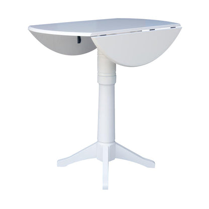 42 In Round dual drop Leaf Pedestal Table - 42.3 "H