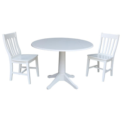 42 In Round Top Pedestal Table with 2 Chairs
