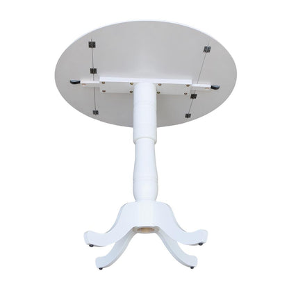 42 In Round dual drop Leaf Pedestal Table - 41.5 "H