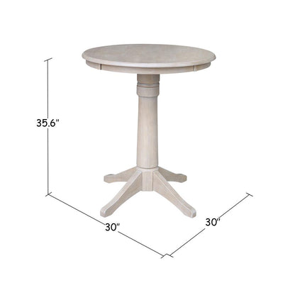 30" Round Top Pedestal Table - 34.9"H