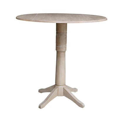 42" Round Dual Drop Leaf Pedestal Table - 42.3"H