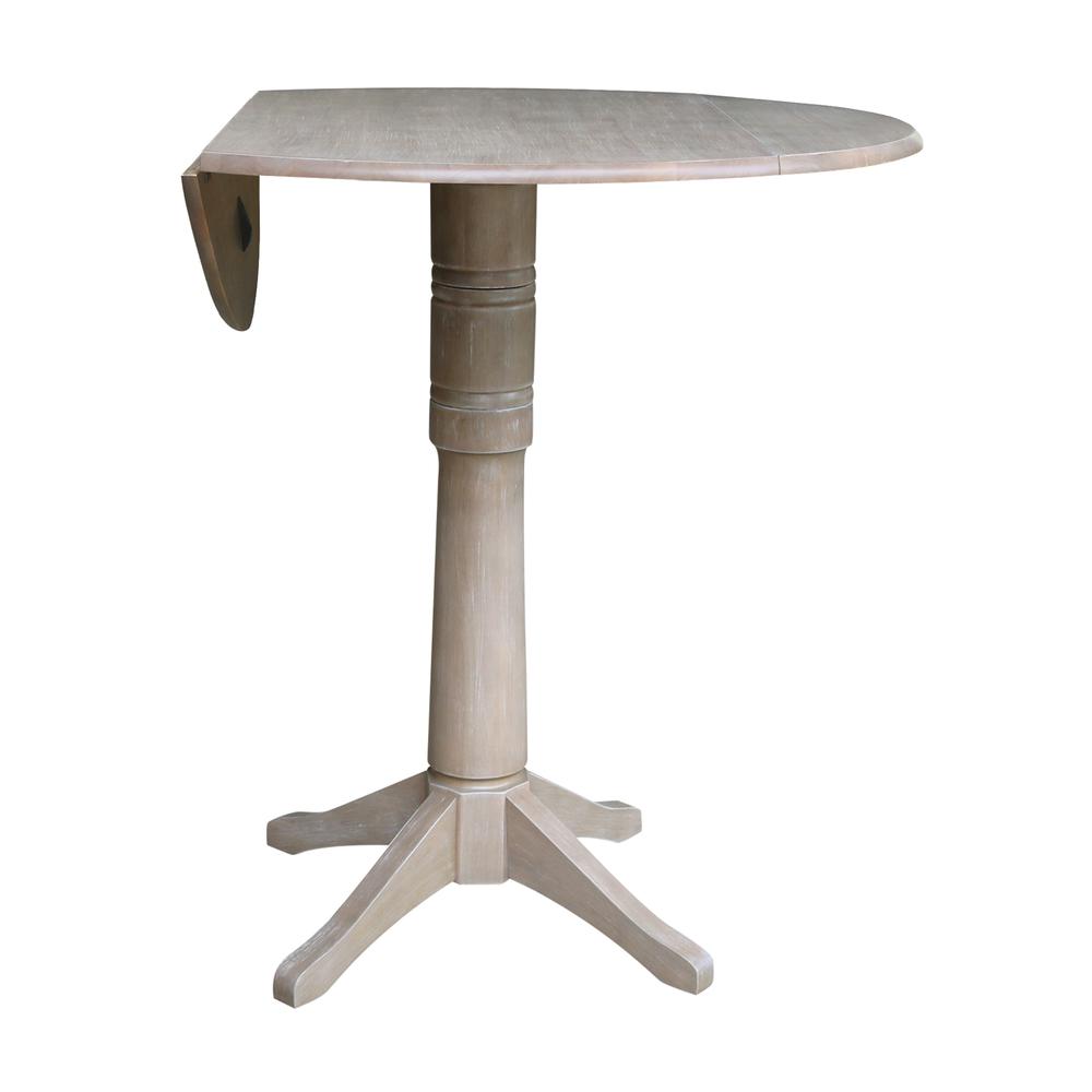42" Round Dual Drop Leaf Pedestal Table - 42.3"H