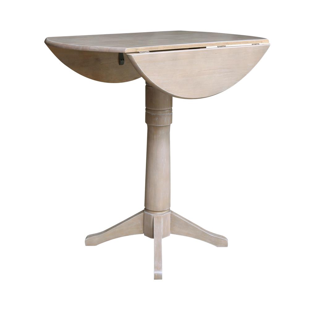 42" Round Dual Drop Leaf Pedestal Table - 42.3"H