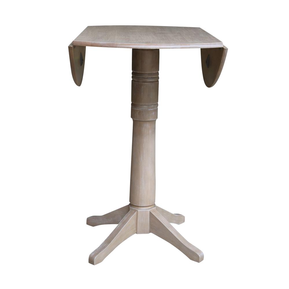 42" Round Dual Drop Leaf Pedestal Table - 42.3"H