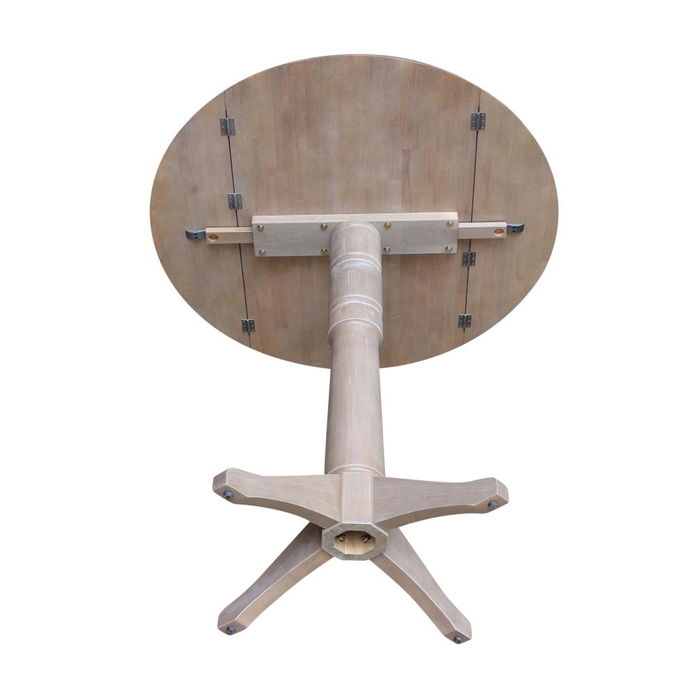42" Round Dual Drop Leaf Pedestal Table - 42.3"H