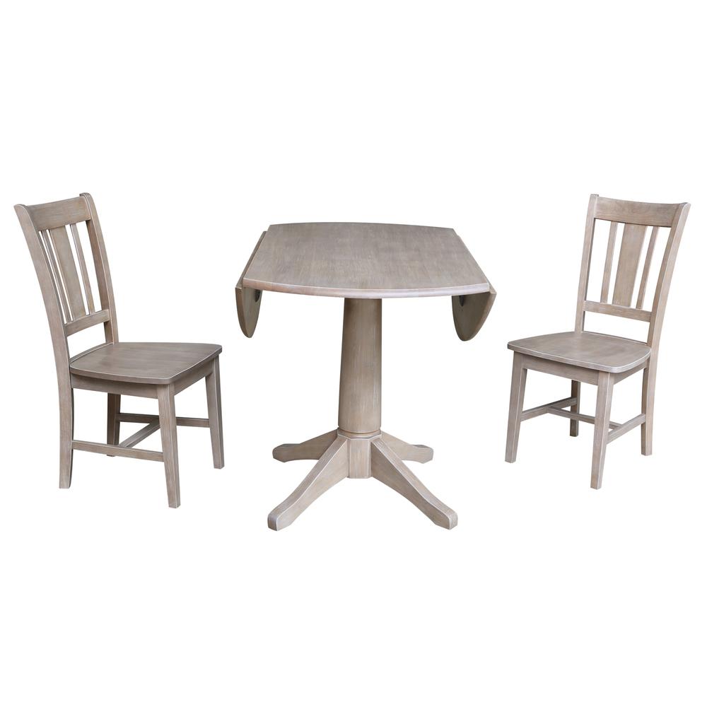 42" Round Top Pedestal Table with 2 Chairs
