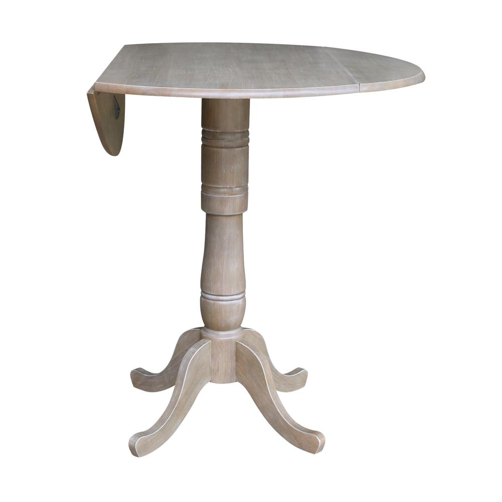 42" Round Dual Drop Leaf Pedestal Table - 41.5"H
