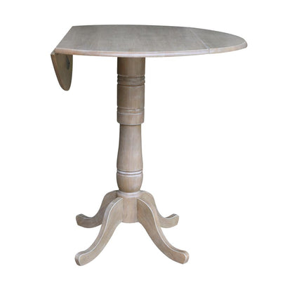 42" Round Dual Drop Leaf Pedestal Table - 41.5"H