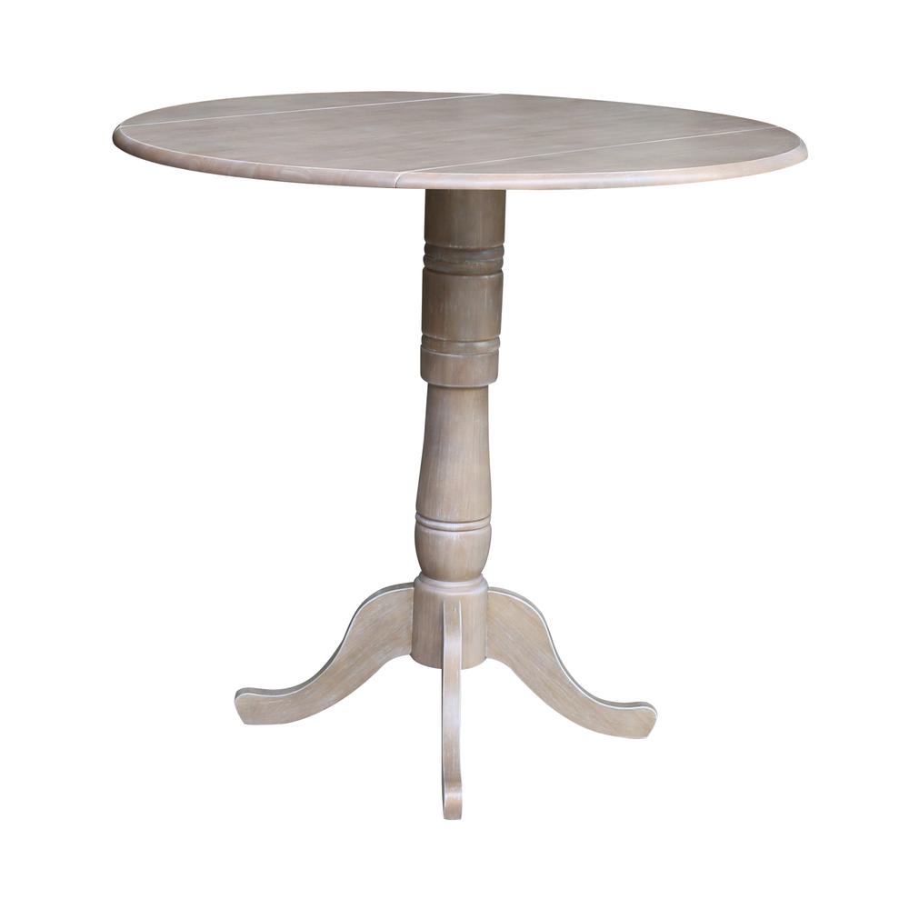 42" Round Dual Drop Leaf Pedestal Table - 41.5"H