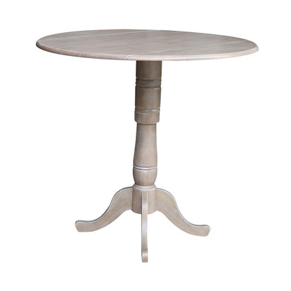 42" Round Dual Drop Leaf Pedestal Table - 41.5"H