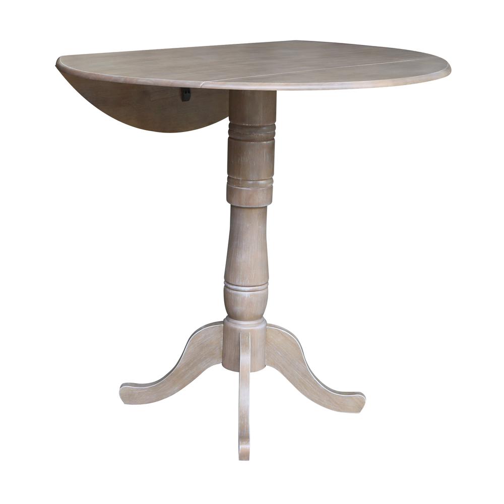 42" Round Dual Drop Leaf Pedestal Table - 41.5"H