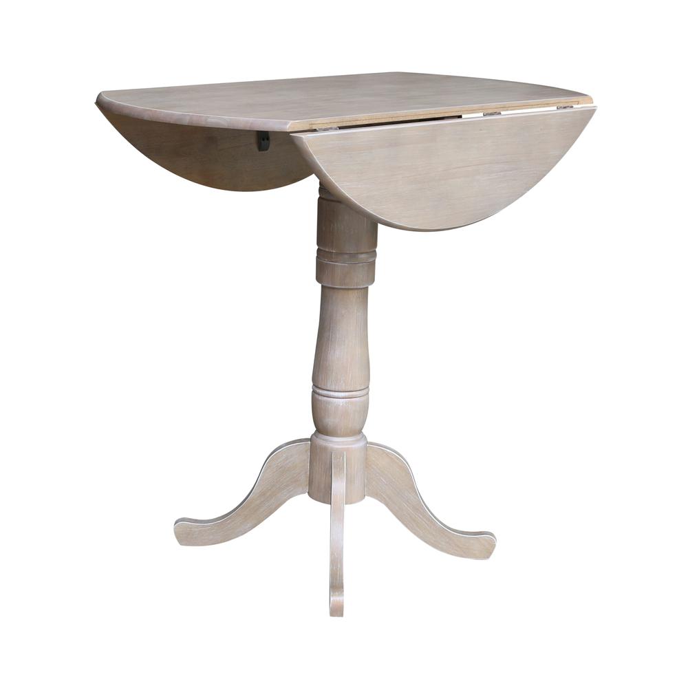 42" Round Dual Drop Leaf Pedestal Table - 41.5"H