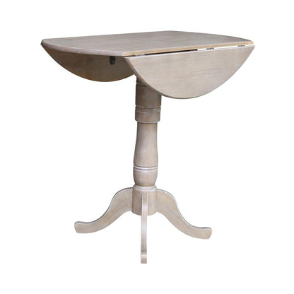 42" Round Dual Drop Leaf Pedestal Table - 41.5"H