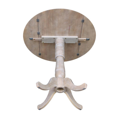 42" Round Dual Drop Leaf Pedestal Table - 41.5"H