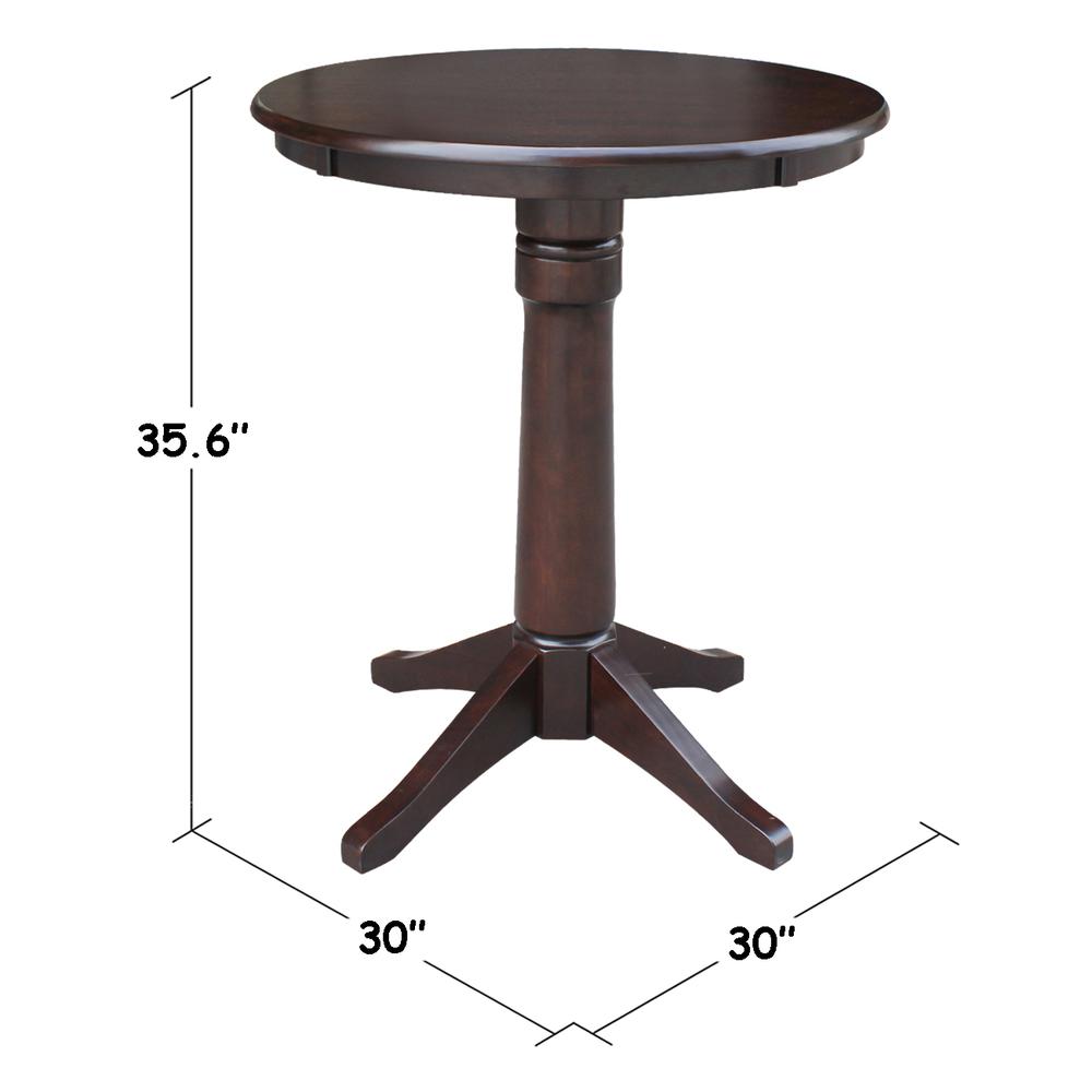30" Round Top Pedestal Table - 34.9"H