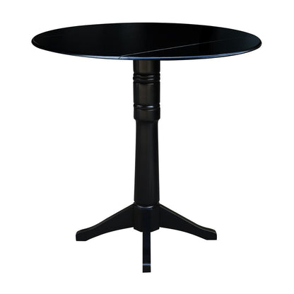 42" Round Dual Drop Leaf Pedestal Table,  42.3"H