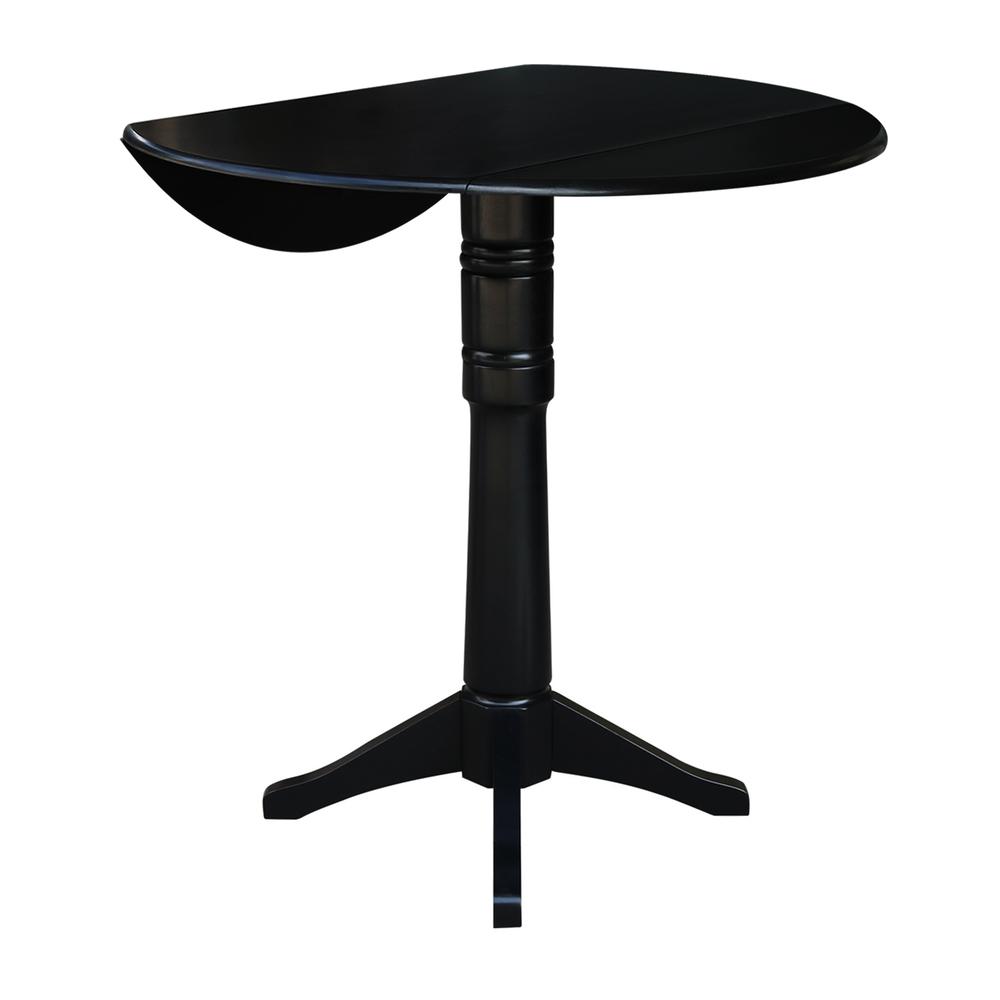 42" Round Dual Drop Leaf Pedestal Table,  42.3"H