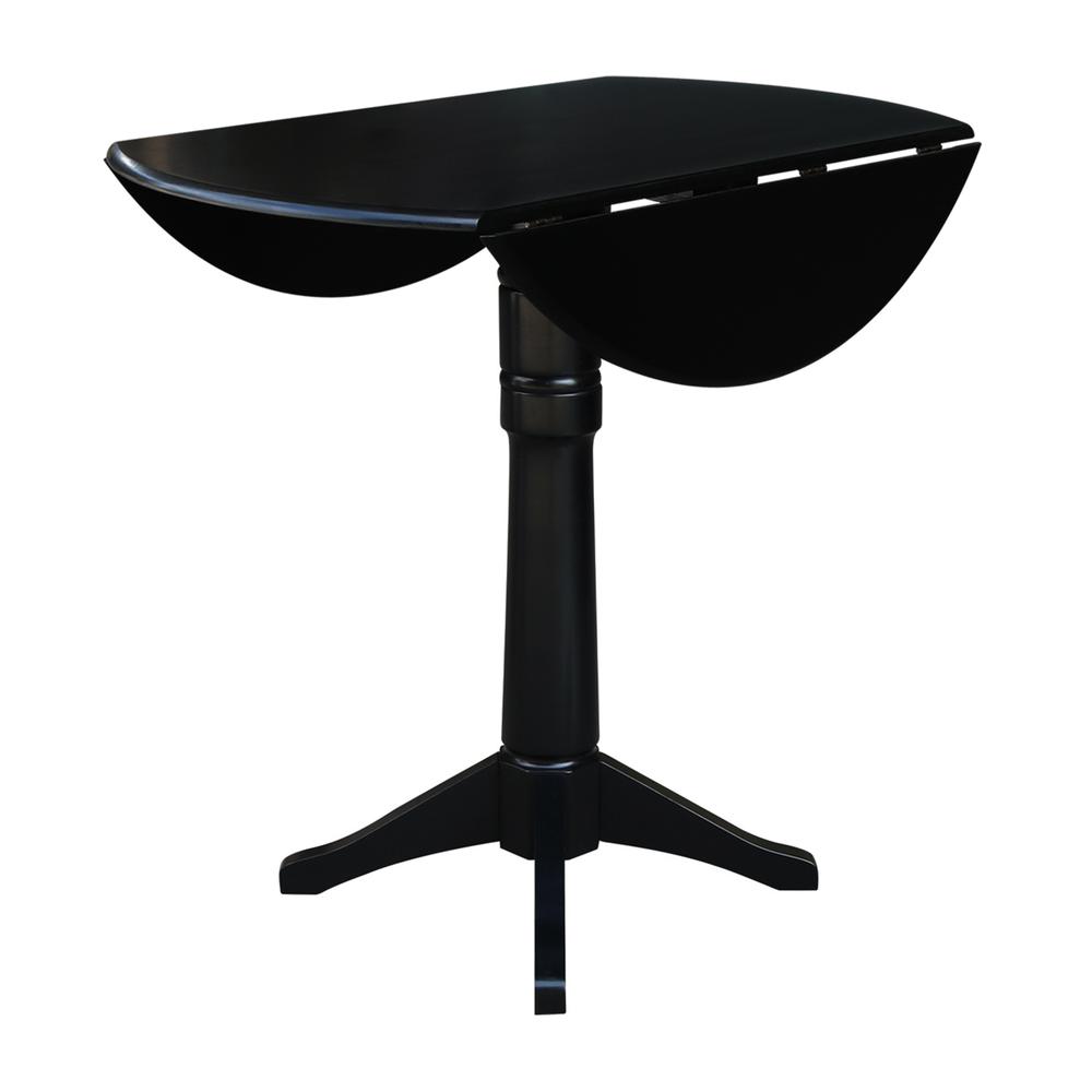 42" Round Dual Drop Leaf Pedestal Table,  42.3"H