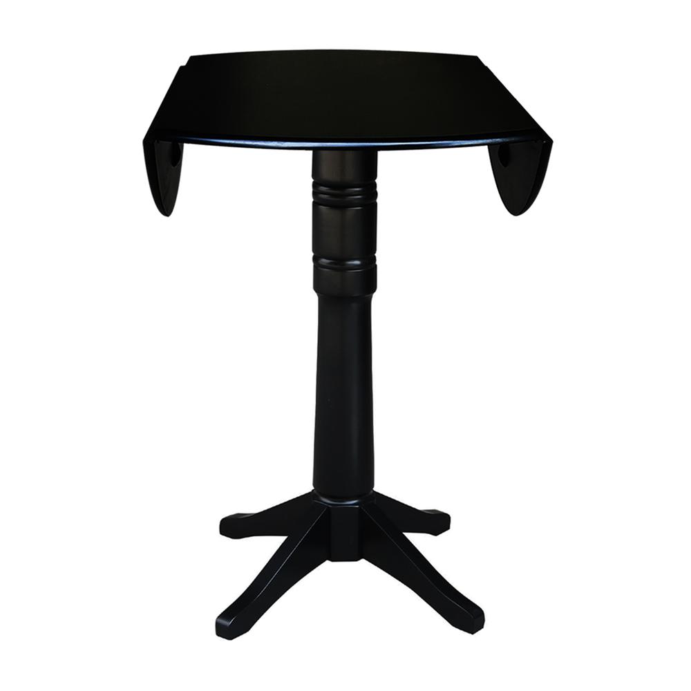 42" Round Dual Drop Leaf Pedestal Table,  42.3"H