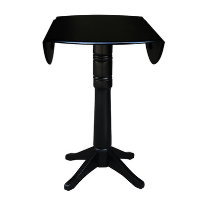 42" Round Dual Drop Leaf Pedestal Table,  42.3"H