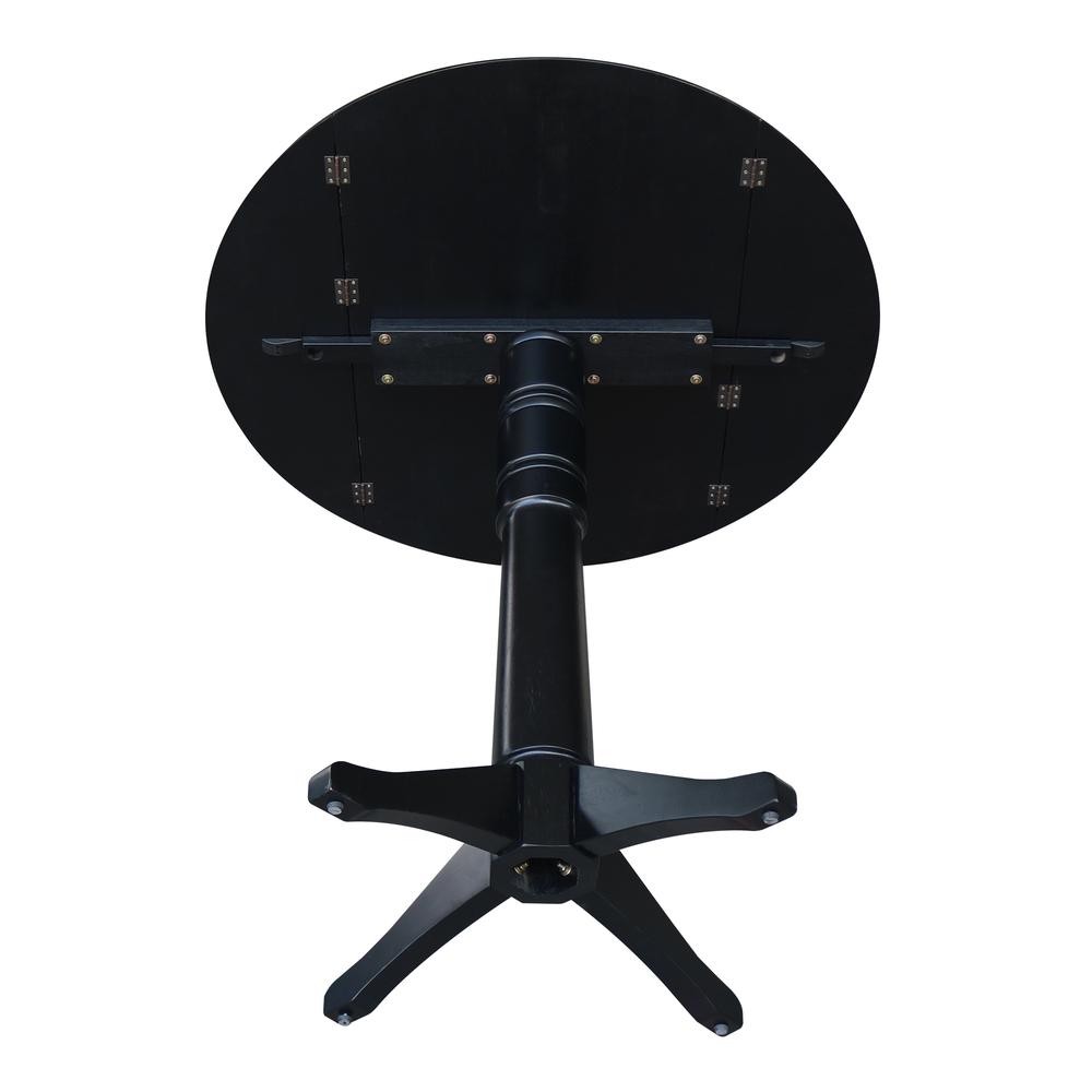 42" Round Dual Drop Leaf Pedestal Table,  42.3"H