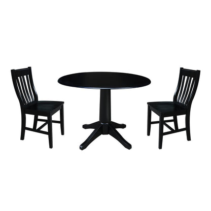 42" Round Top Pedestal Table with 2 Chairs