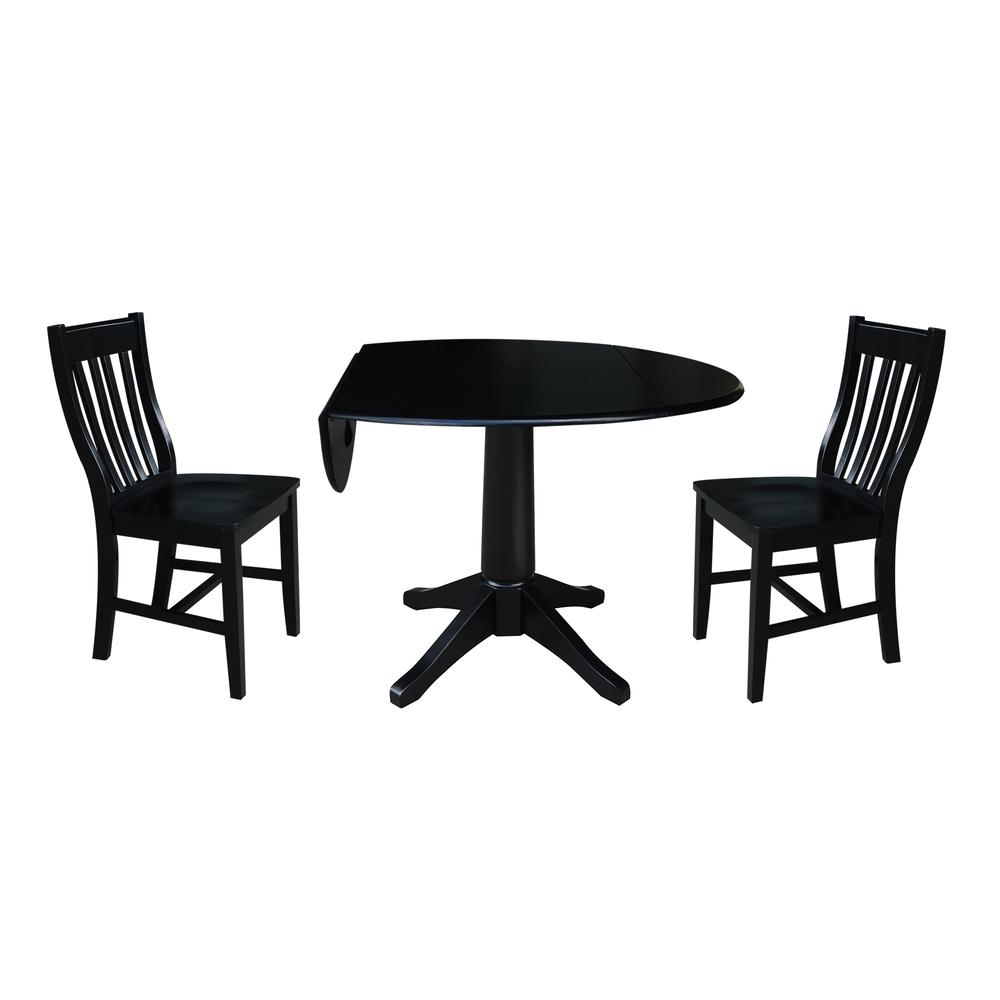 42" Round Top Pedestal Table with 2 Chairs