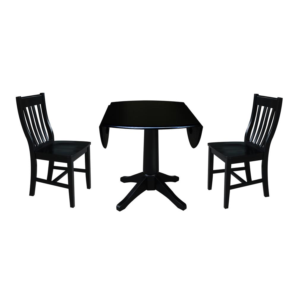 42" Round Top Pedestal Table with 2 Chairs