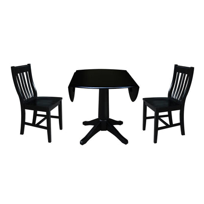42" Round Top Pedestal Table with 2 Chairs
