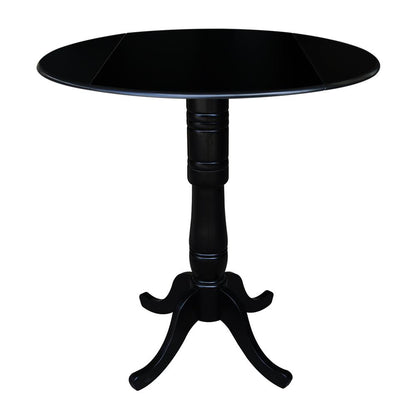 42" Round Dual Drop Leaf Pedestal Table,  41.5"H