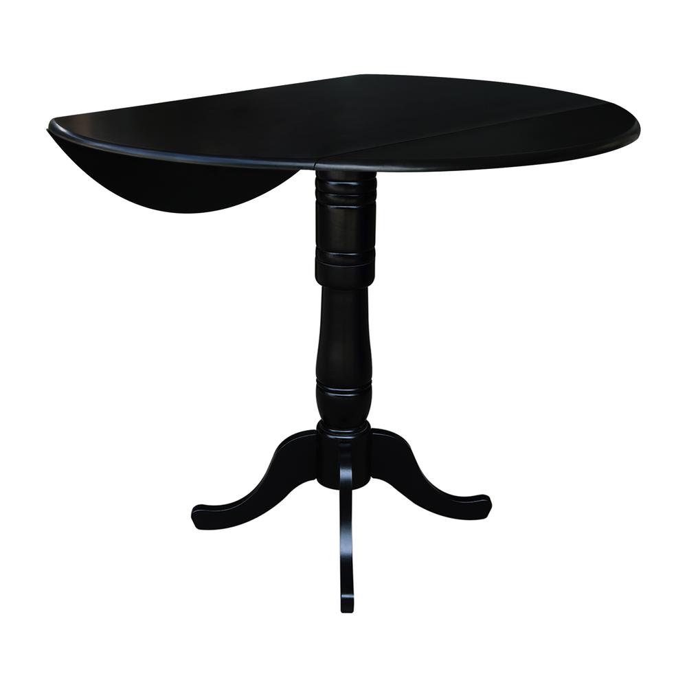 42" Round Dual Drop Leaf Pedestal Table,  41.5"H