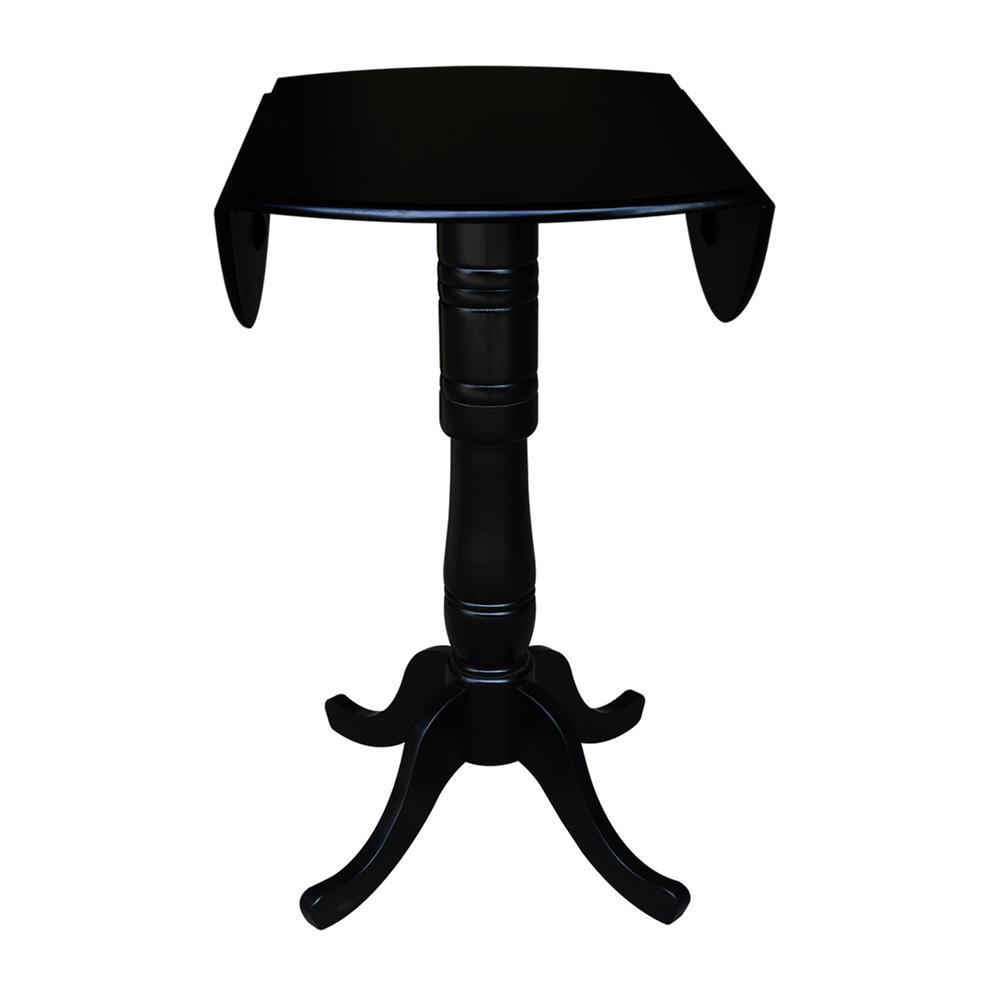 42" Round Dual Drop Leaf Pedestal Table,  41.5"H