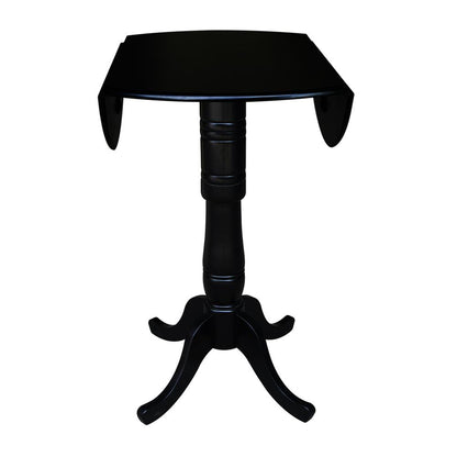 42" Round Dual Drop Leaf Pedestal Table,  41.5"H