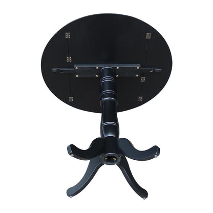 42" Round Dual Drop Leaf Pedestal Table,  41.5"H