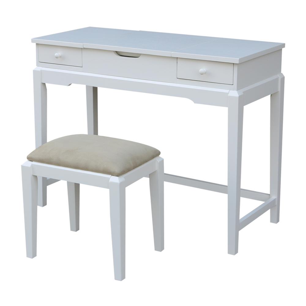 Vanity Table With Vanity Bench, Snow White