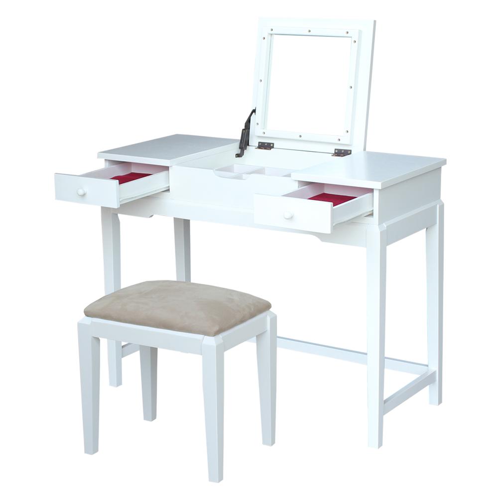 Vanity Table With Vanity Bench, Snow White