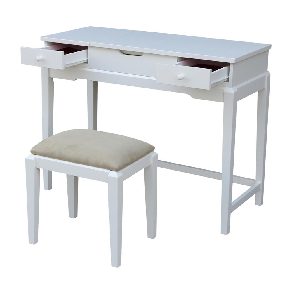 Vanity Table With Vanity Bench, Snow White