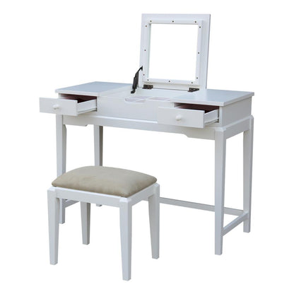 Vanity Table With Vanity Bench, Snow White